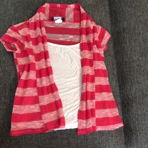 Girls Pink and white Btween shirt size 8-10